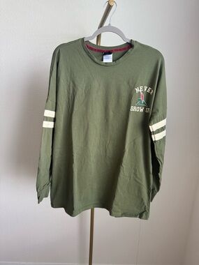 Disney Olive Green 'Never Grow Up' Long Sleeve Shirt